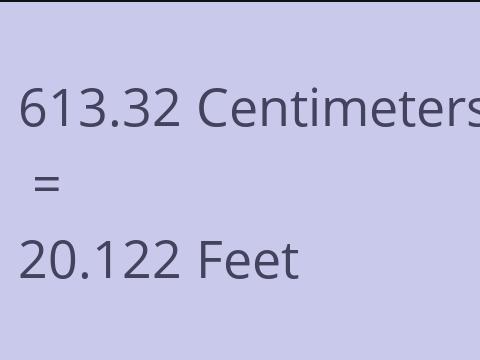 613.32 CM TO FEET