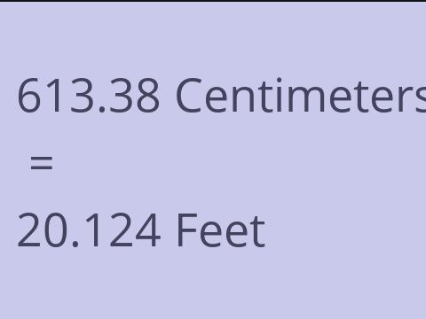 613.38 CM TO FEET