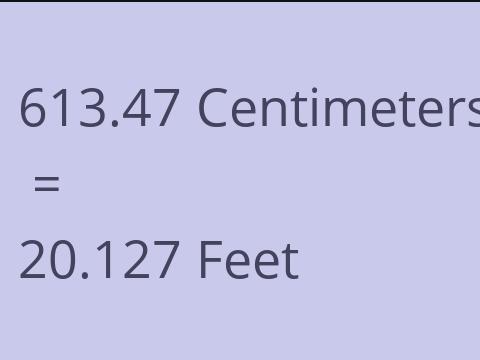 613.47 CM TO FEET