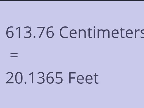 613.76 CM TO FEET