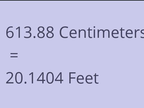 613.88 CM TO FEET