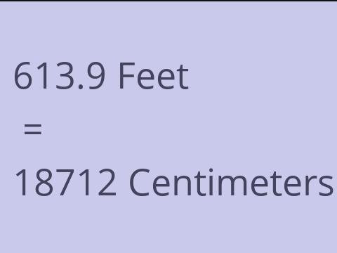 613.9 FEET TO CM