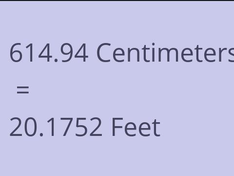 614.94 CM TO FEET