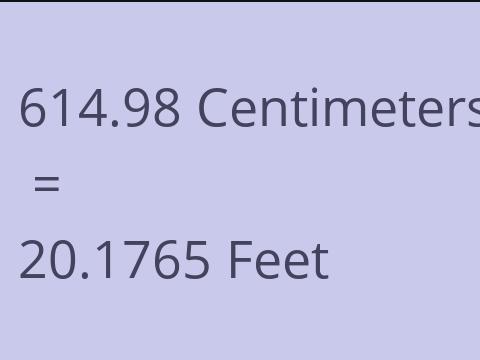 614.98 CM TO FEET