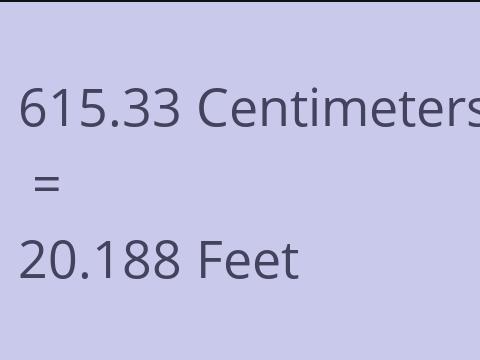 615.33 CM TO FEET