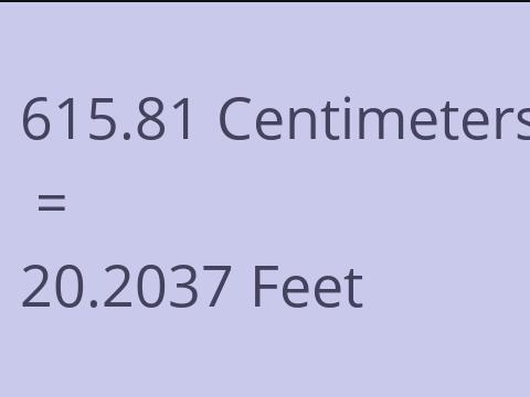 615.81 CM TO FEET