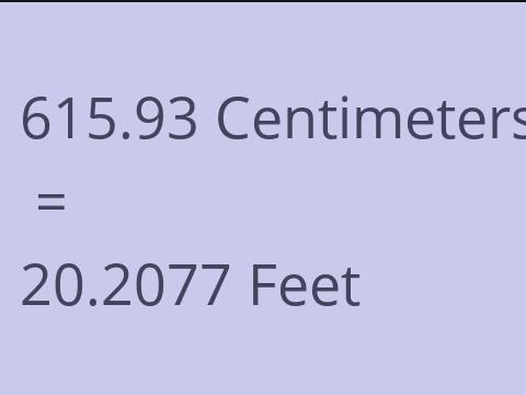 615.93 CM TO FEET