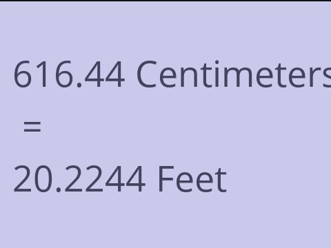 616.44 CM TO FEET