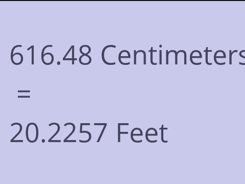 616.48 CM TO FEET