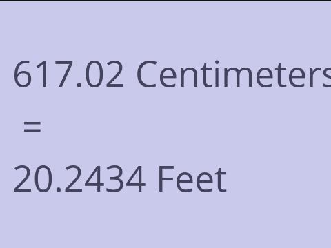 617.02 CM TO FEET