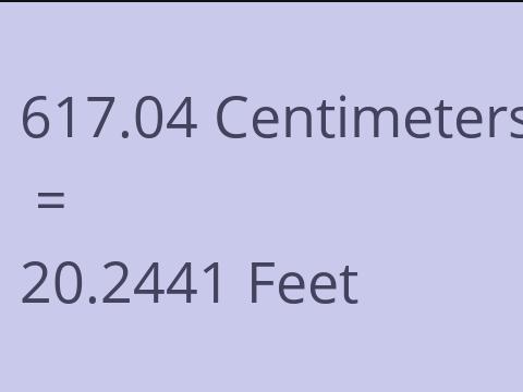 617.04 CM TO FEET