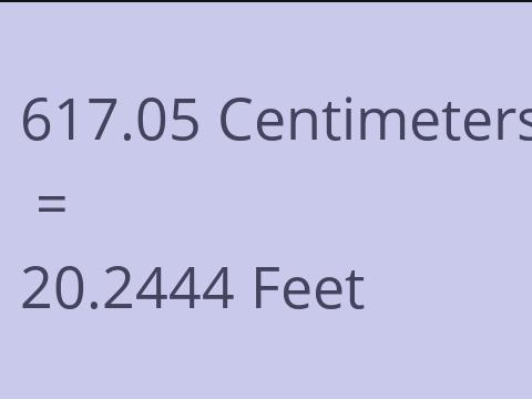 617.05 CM TO FEET