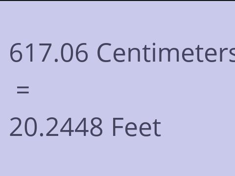 617.06 CM TO FEET