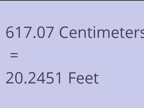 617.07 CM TO FEET