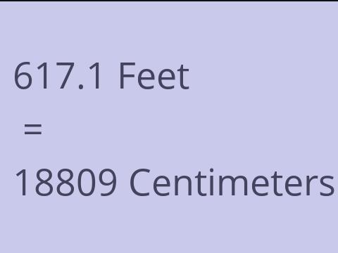 617.1 FEET TO CM