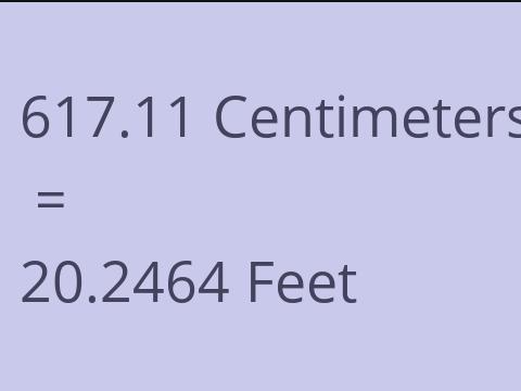 617.11 CM TO FEET