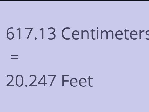 617.13 CM TO FEET