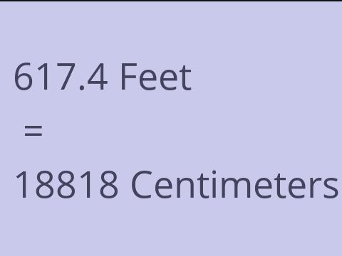 617.4 FEET TO CM