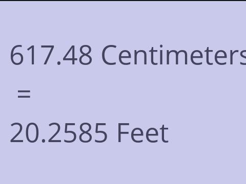 617.48 CM TO FEET