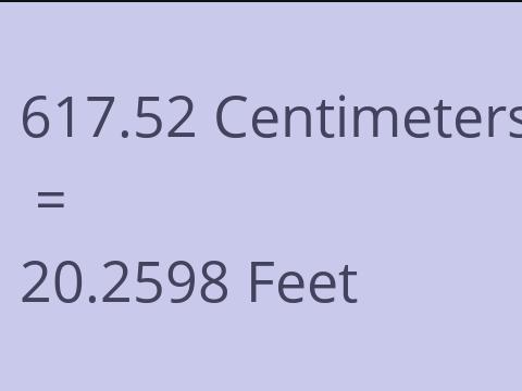 617.52 CM TO FEET