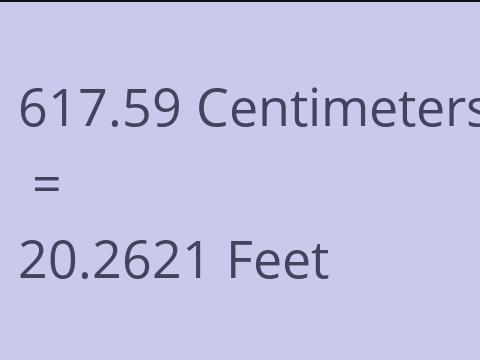 617.59 CM TO FEET