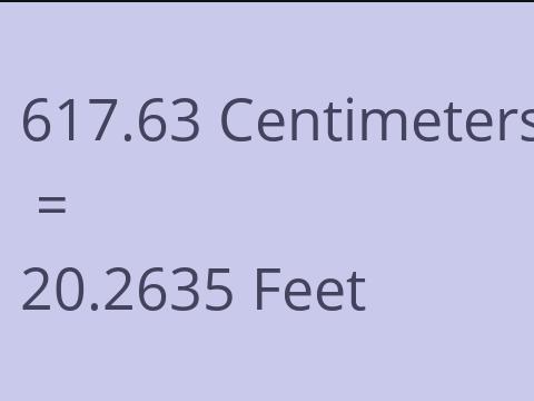 617.63 CM TO FEET