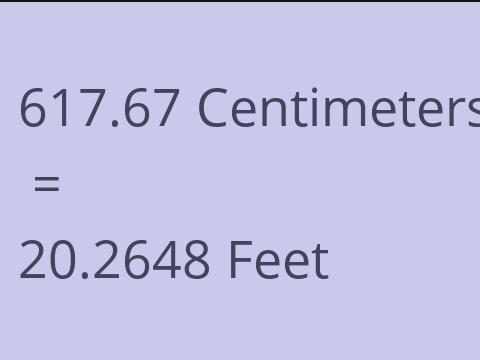 617.67 CM TO FEET