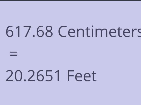 617.68 CM TO FEET