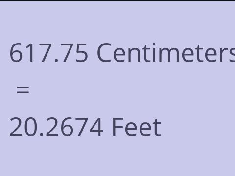 617.75 CM TO FEET