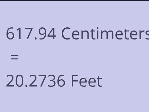 617.94 CM TO FEET