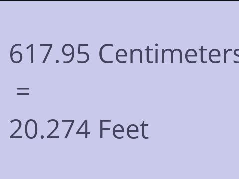 617.95 CM TO FEET