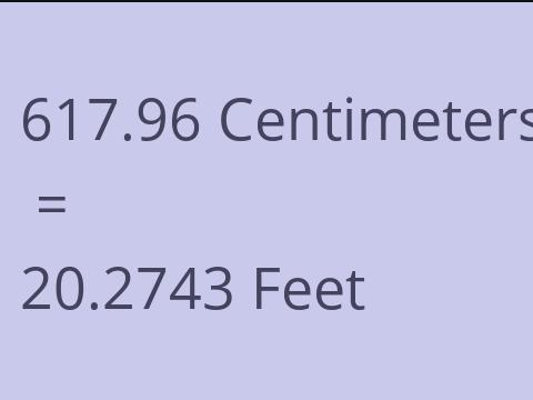 617.96 CM TO FEET