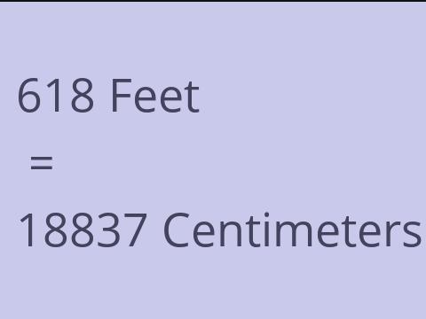 618 FEET TO CM