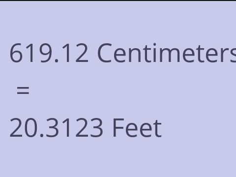 619.12 CM TO FEET