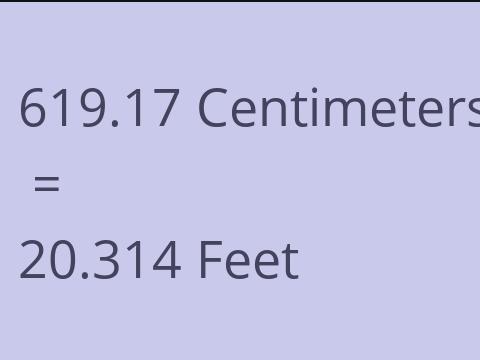 619.17 CM TO FEET