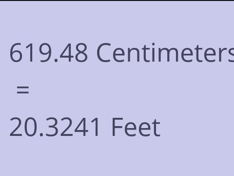 619.48 CM TO FEET