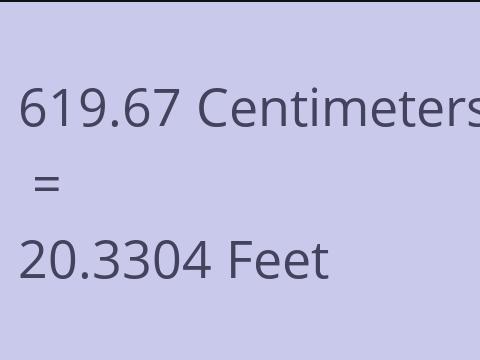 619.67 CM TO FEET