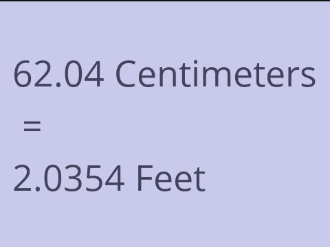 62.04 CM TO FEET