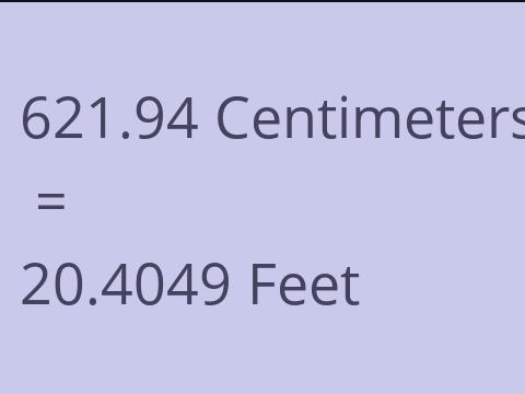 621.94 CM TO FEET