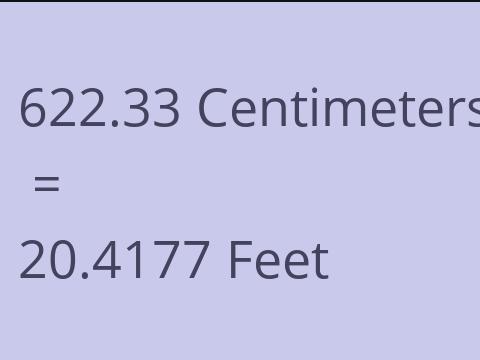 622.33 CM TO FEET