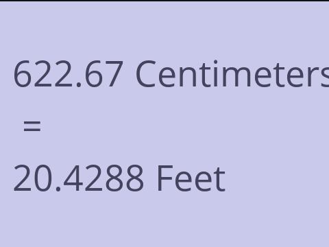 622.67 CM TO FEET