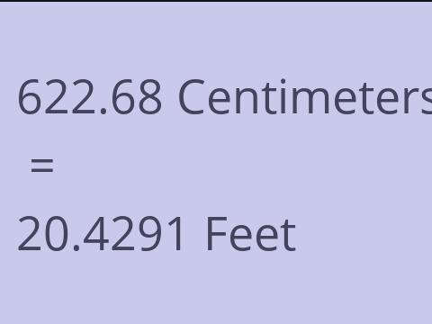 622.68 CM TO FEET