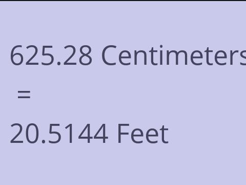 625.28 CM TO FEET