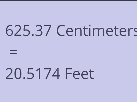 625.37 CM TO FEET