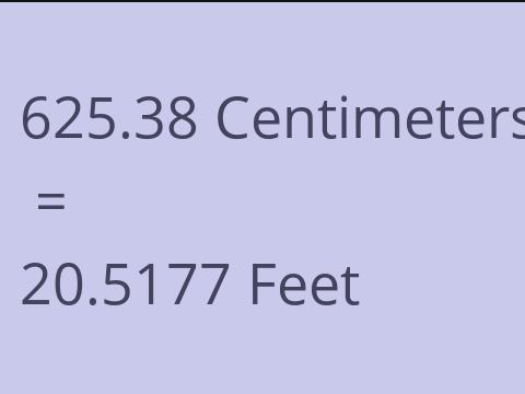 625.38 CM TO FEET