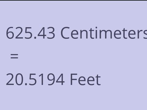 625.43 CM TO FEET