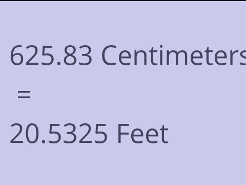 625.83 CM TO FEET