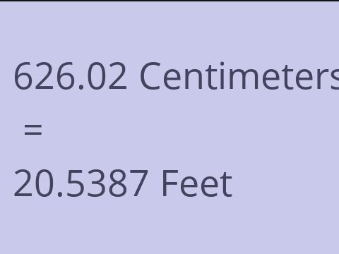 626.02 CM TO FEET