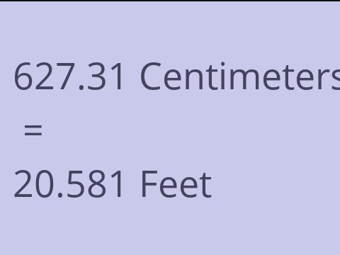 627.31 CM TO FEET