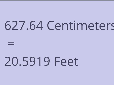 627.64 CM TO FEET